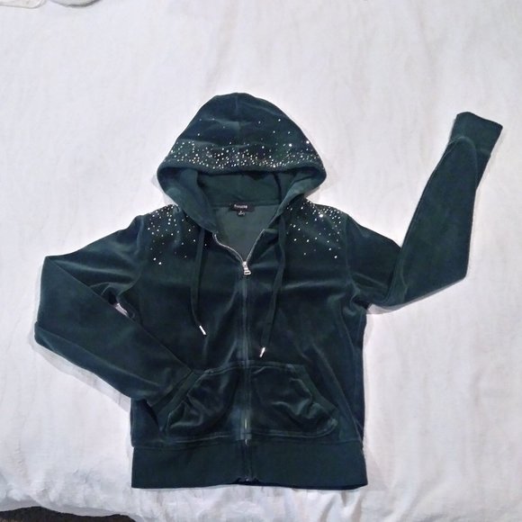 Womens Express Jacket Hoodie Rhinestone Detail sm - Picture 2 of 5